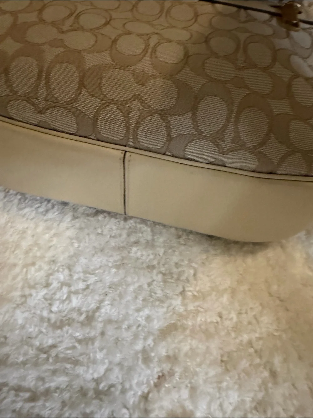 Coach Signature Canvas Hobo in Khaki and Chalk Trim